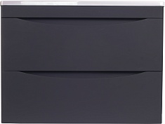 Style Line Тумба под раковину Бергамо Мини 70 подвесная черная Люкс антискрейтч Plus